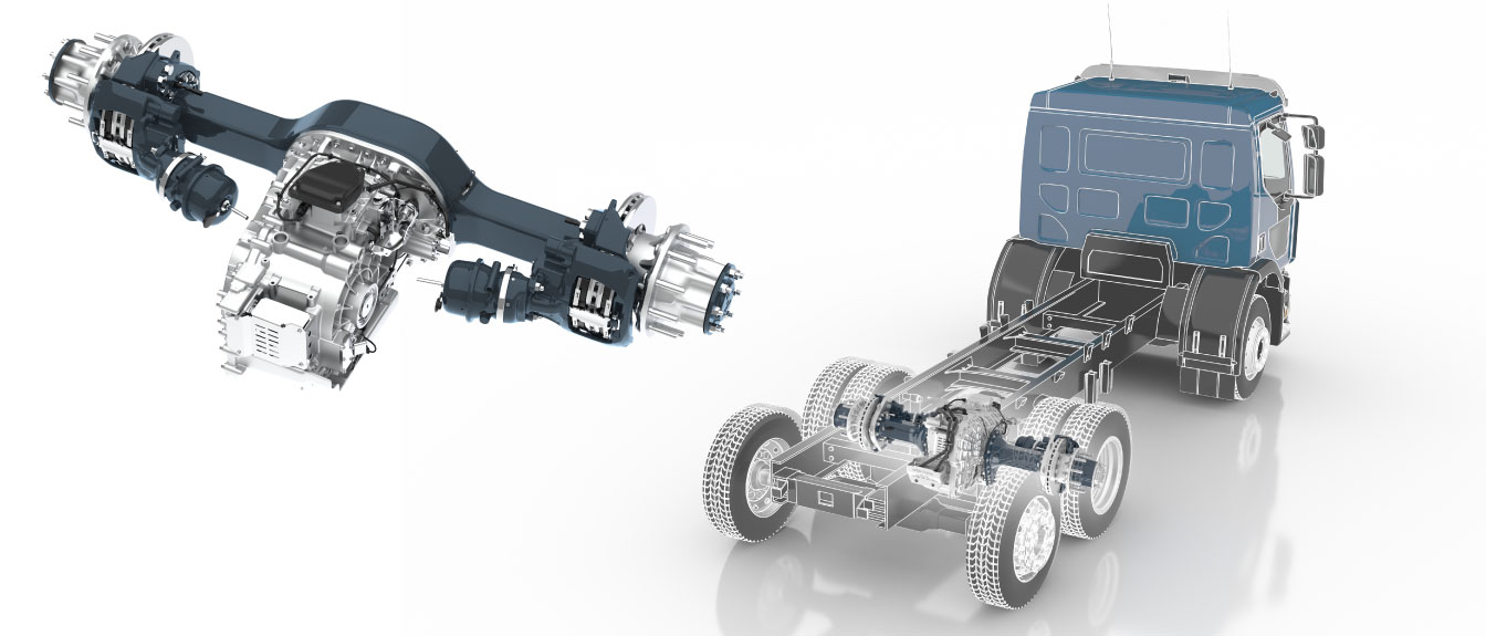 A rendered image of an Allison eGen Power 100S and the eGen Power 100D rendered in a truck.